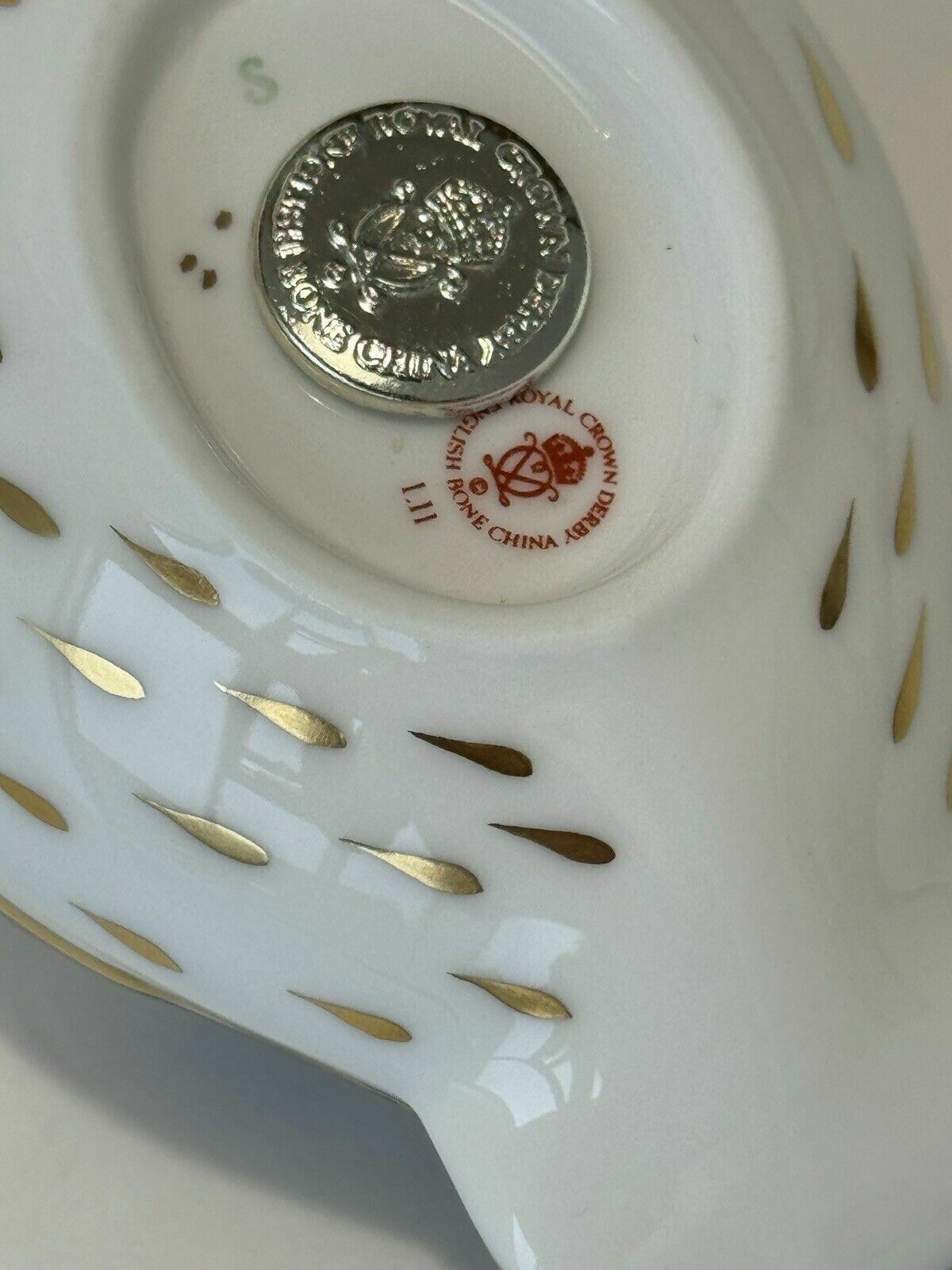 50.0 Royal Crown Derby Imari Owl Paperweight With Silver Stopper 1989 photo