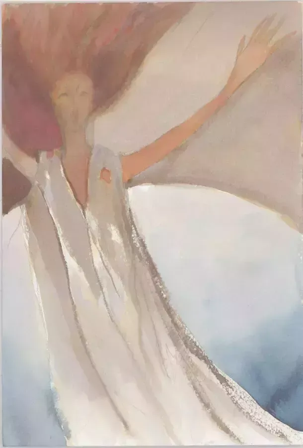 Patricia Johnstone (1944 2023)   Contemporary Watercolour, In Flight photo furniture