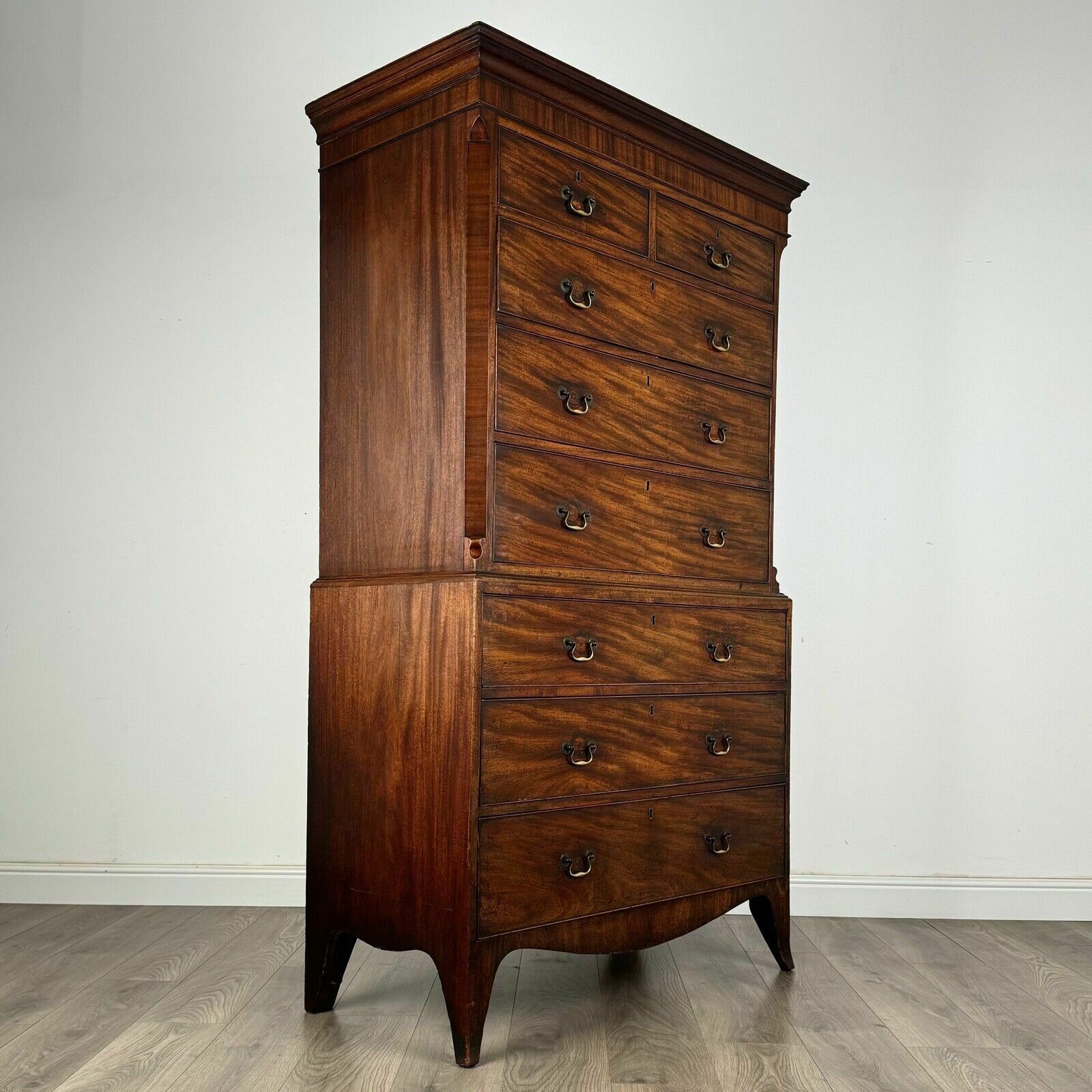 Antique 18th Century Chest On Chest In Mahogany photo vintage