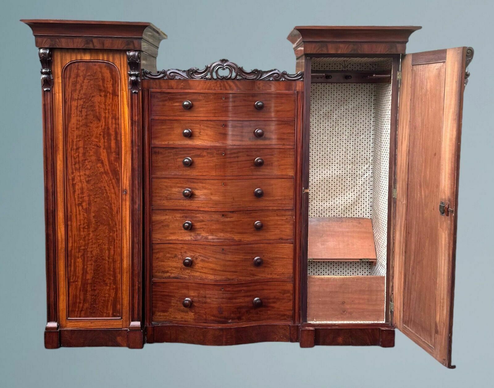 A Good Large Figured Mahogany Compactum Wardrobe photo 1700.0