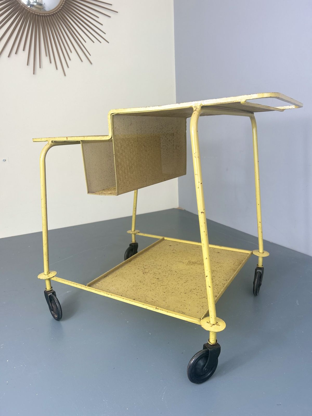 Mathieu Mategot Serving Cart Or Tea Trolley France, 1950s photo vinterior