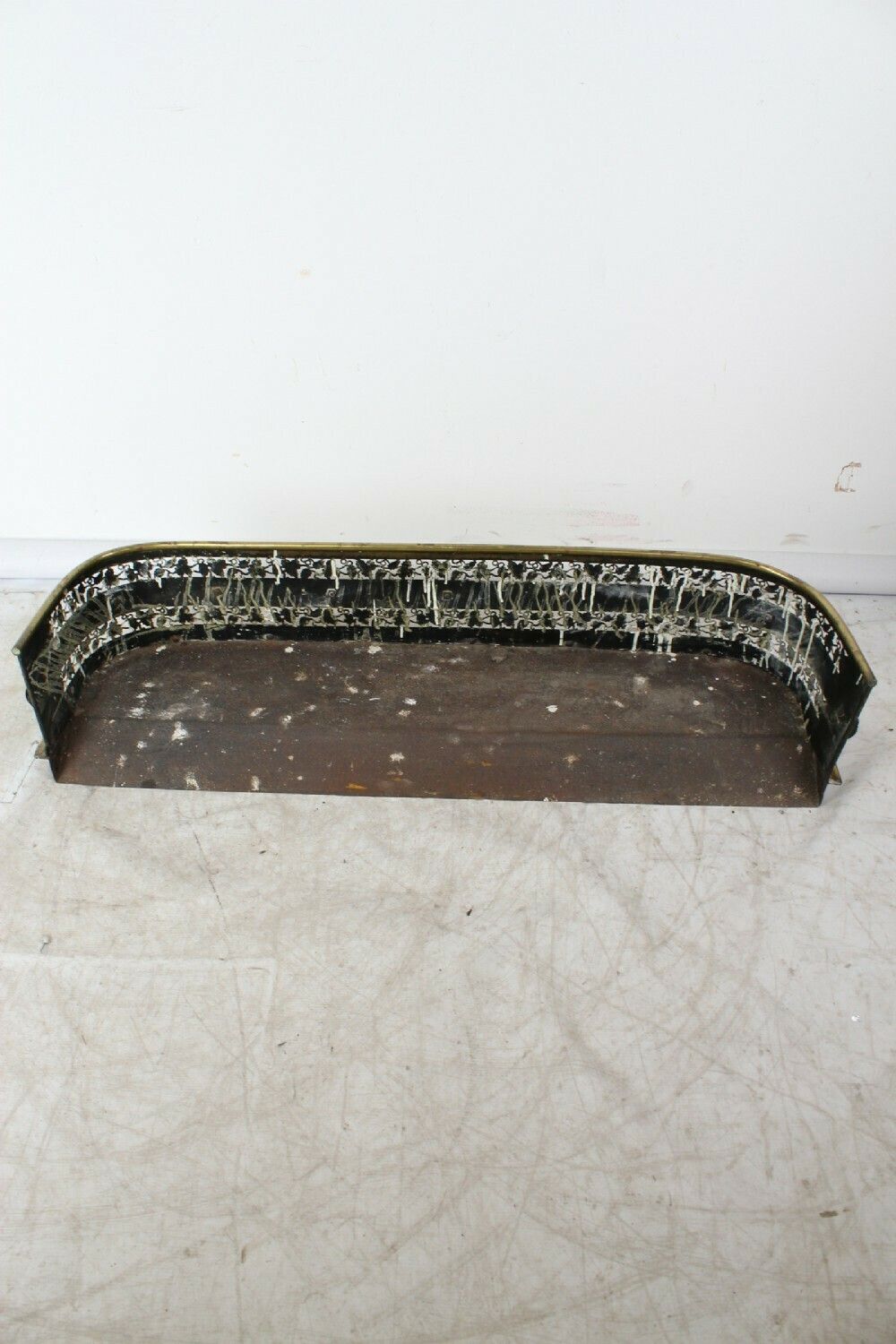 Small Victorian Pierced Brass Fire Fender photo 250.0