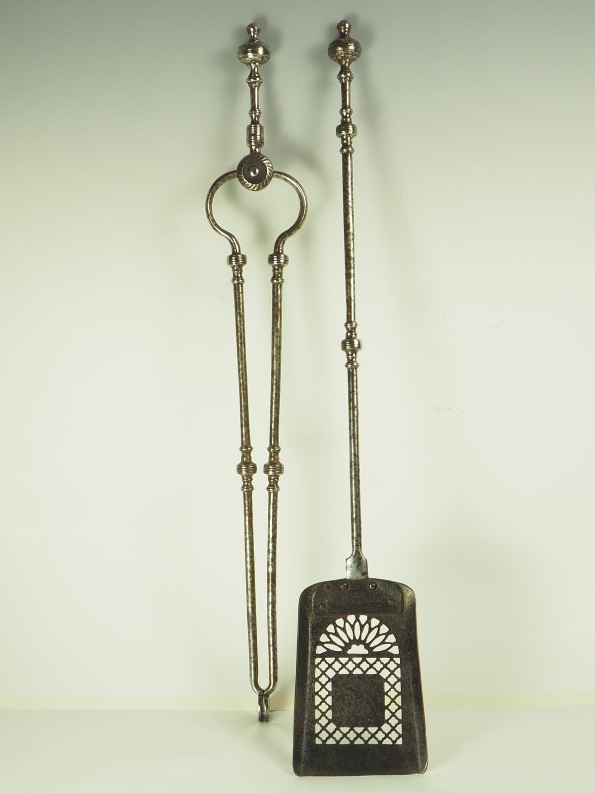 Antique Companion Set Of Two Georgian Steel Fireside Tools photo Home Fixtures