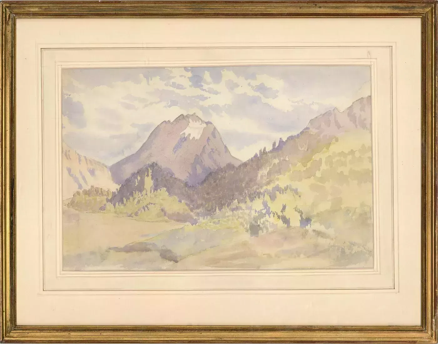 Mid 20th Century Watercolour   Summer Day In The Mountains
