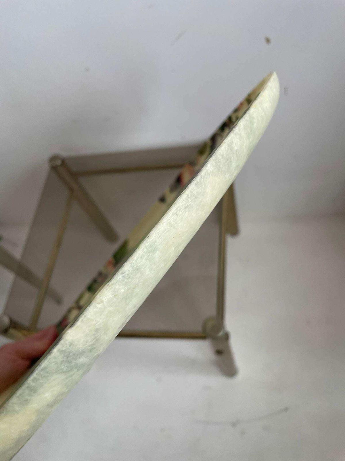 Large Round Fibreglass Kitsch Pink And Green Floral Tray From The 1960s Or 70s photo buy