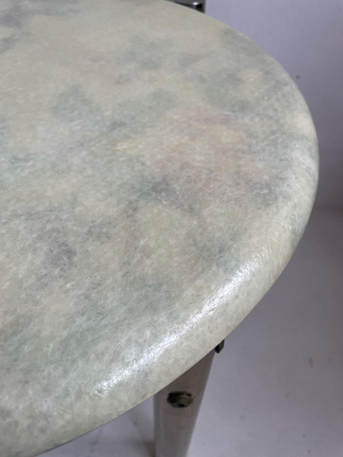 Large Round Fibreglass Kitsch Pink And Green Floral Tray From The 1960s Or 70s photo vintage