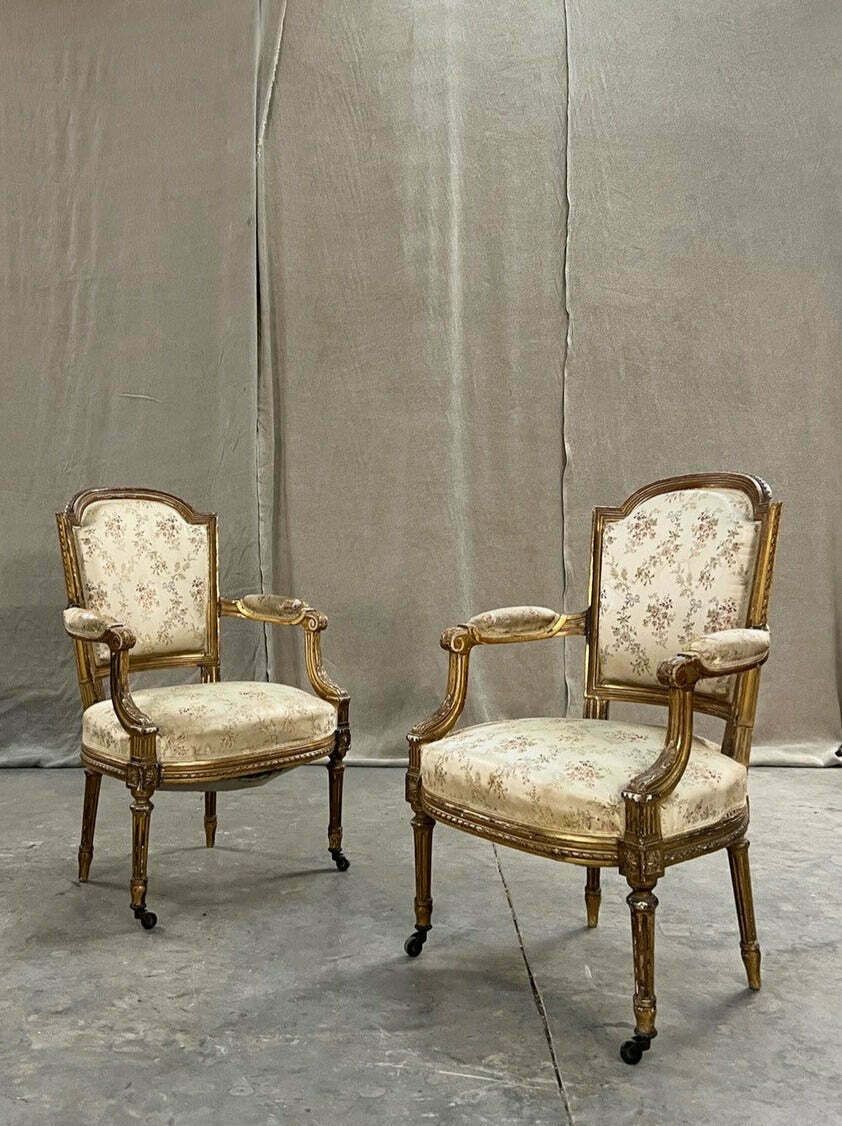 Pair Of Gilded Armchairs