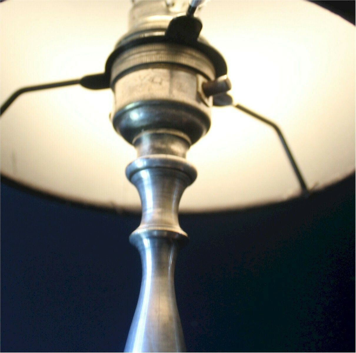 Elegant Edwardian Silver Plated Table Lamp photo for sale