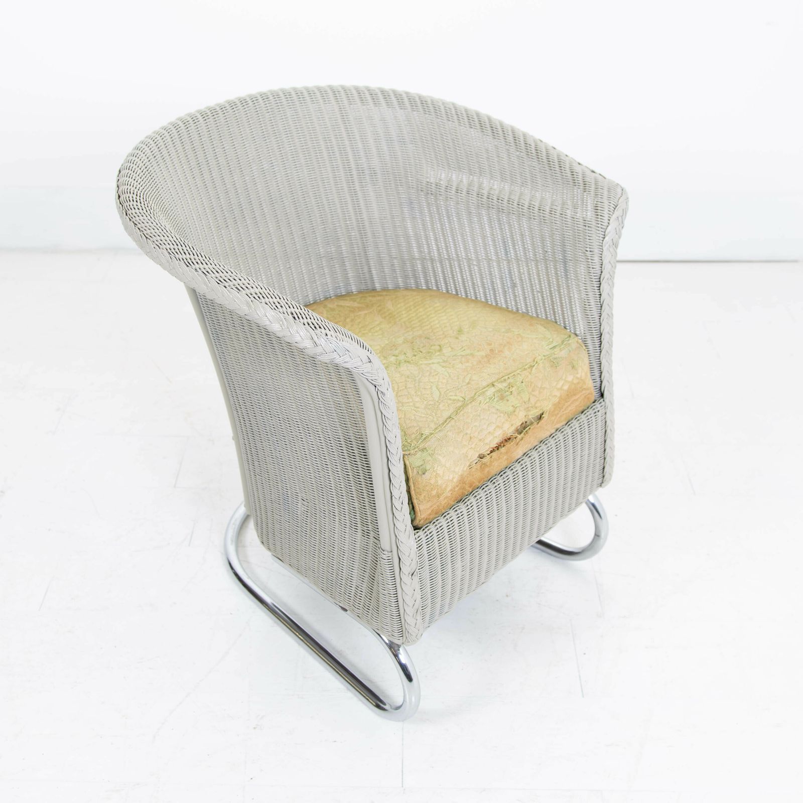 Rare Art Deco Lloyd Loom Chrome Cantilever Based Chair Dated 1937 photo buy