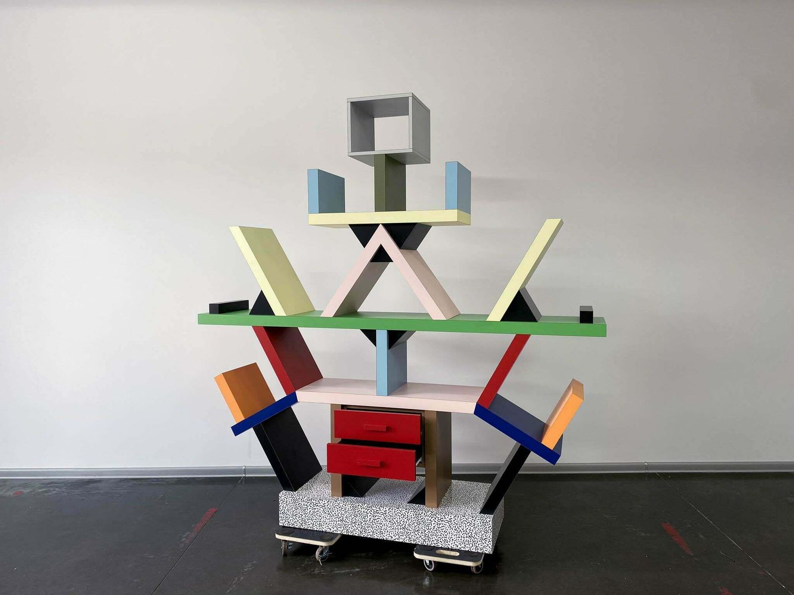 Carlton Library Bookcase By Ettore Sottsass   Memphis Milano photo vintage