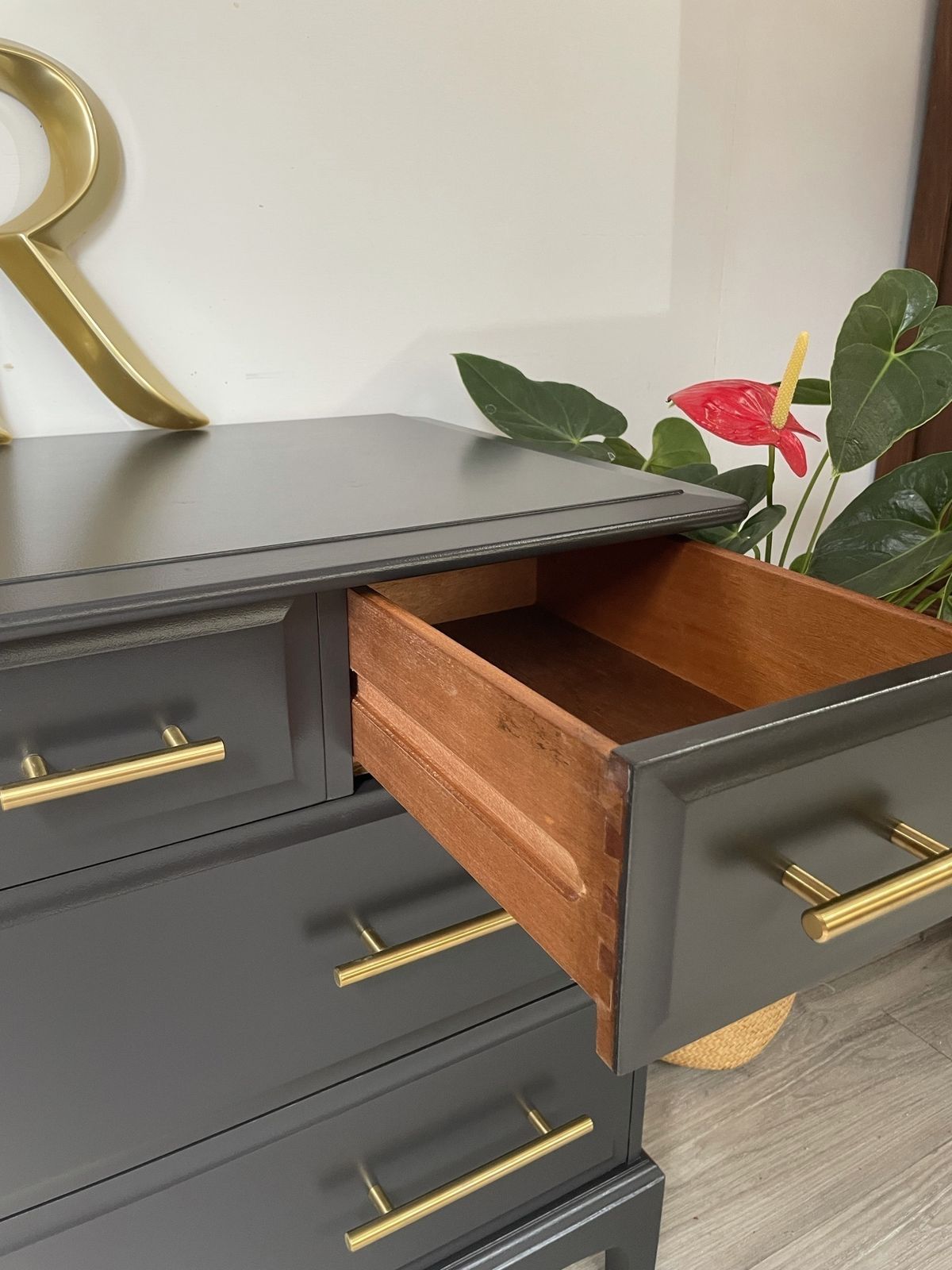 Stag Minstrel 3 Over 2 Chest Of Drawers Black photo for sale