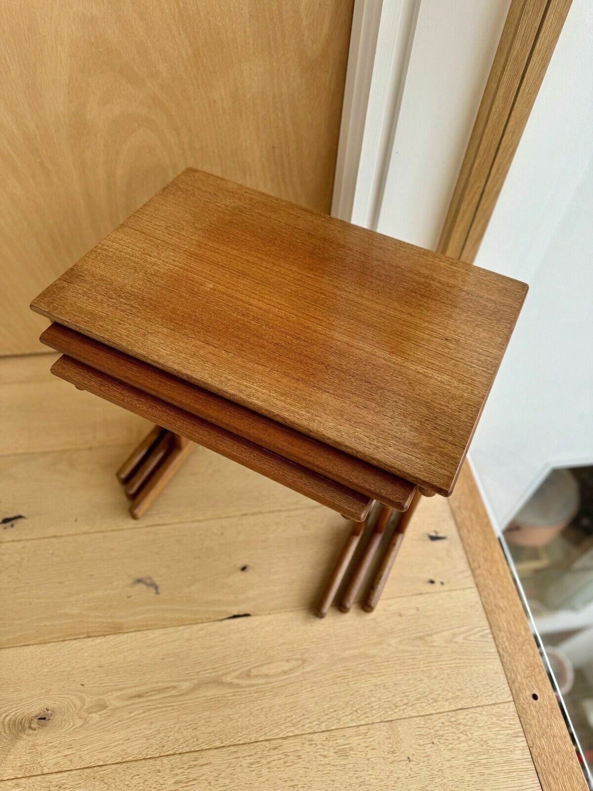 Mid Century Nest Of Three Teak Tables Kai Kristiansen For Vildbjerg Mobelfabrik photo 299.0