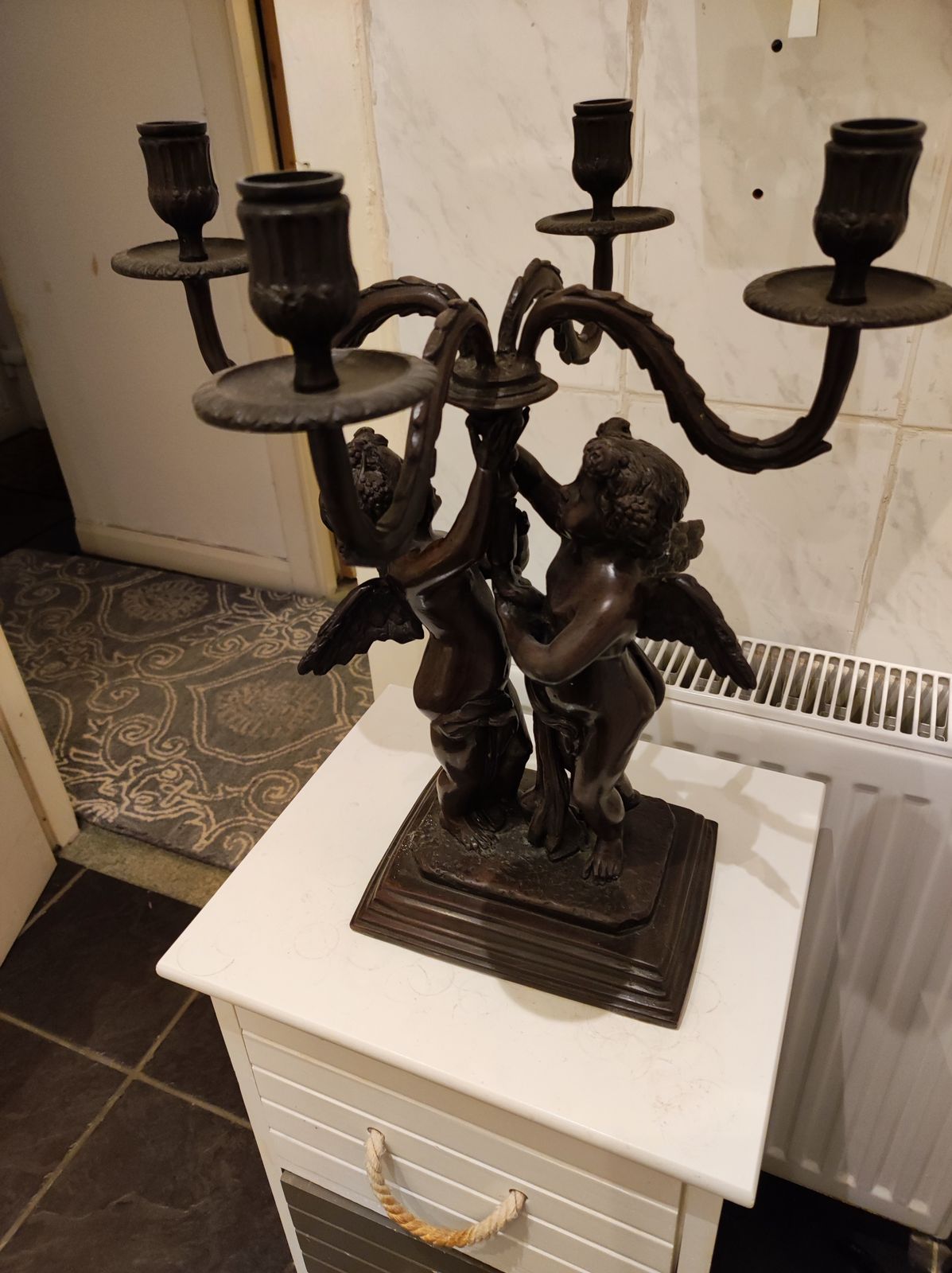 Bronze Girandole Candelabra 4 Branch Victorian Revival Candlestick photo Art