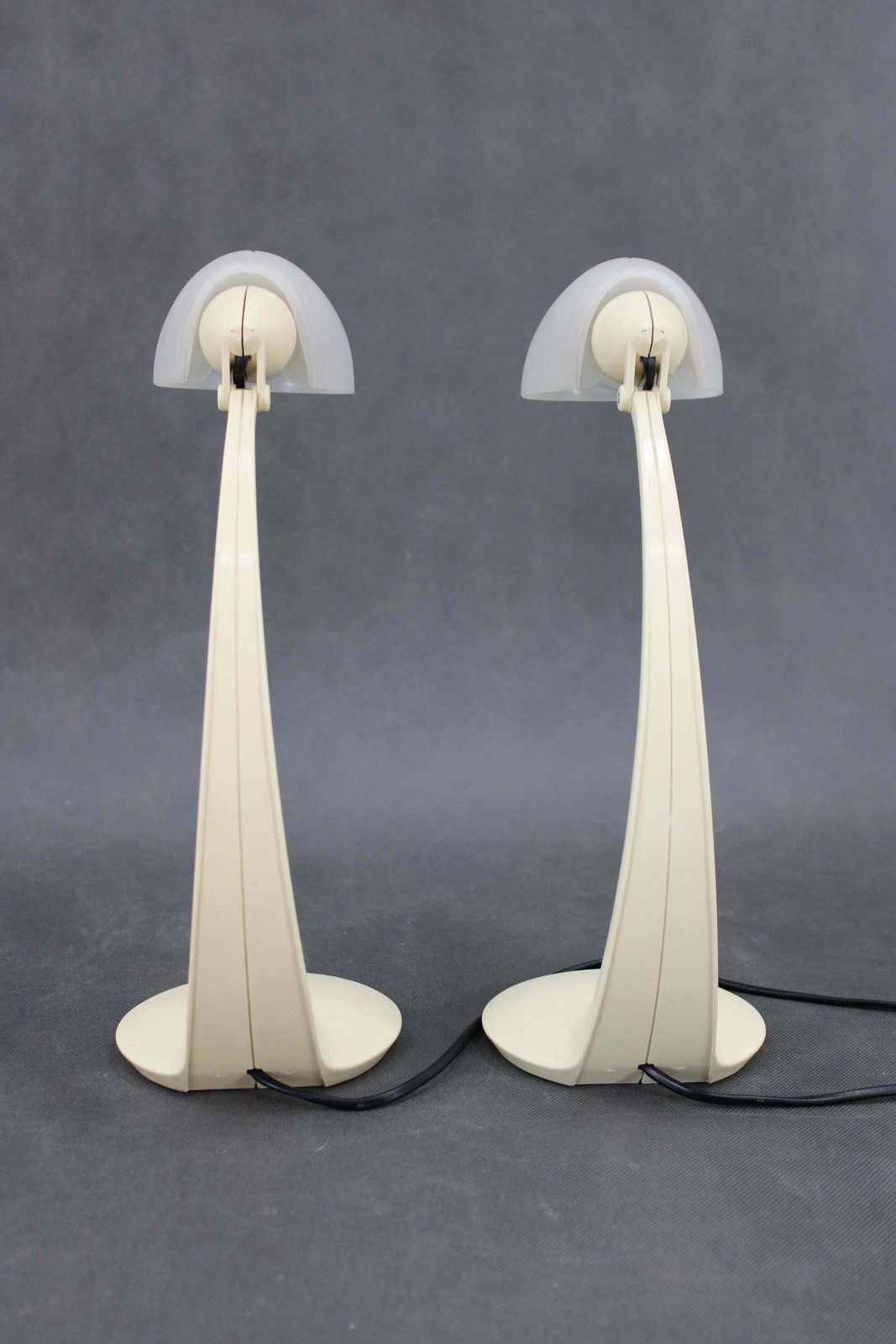 1970s Pair Of Veneta Lumi Table Lamps  Model Virgola, Italy photo Lighting