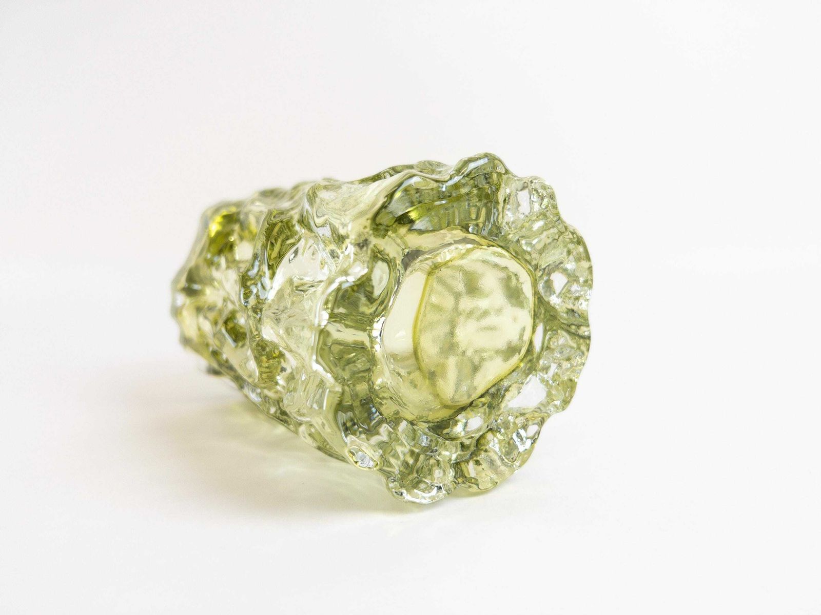 photo furniture Vintage Green Bark Glass Vase   Cylinder Glass Bud Vase By Ingrid Glashütte   Made In Germany