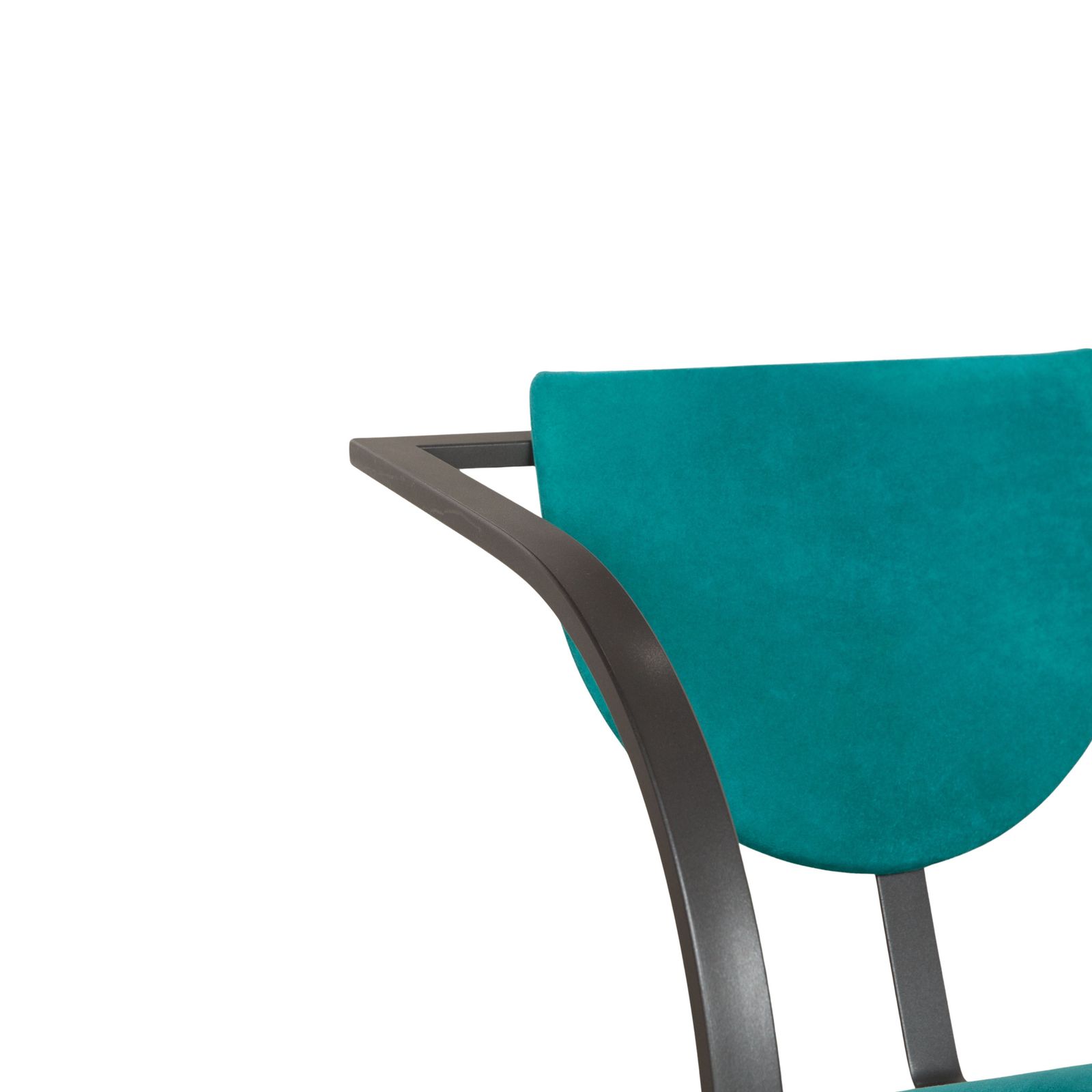 Set Of 4 Kff Cosinus Fabric Chairs Black Blue Dining Room photo vintage