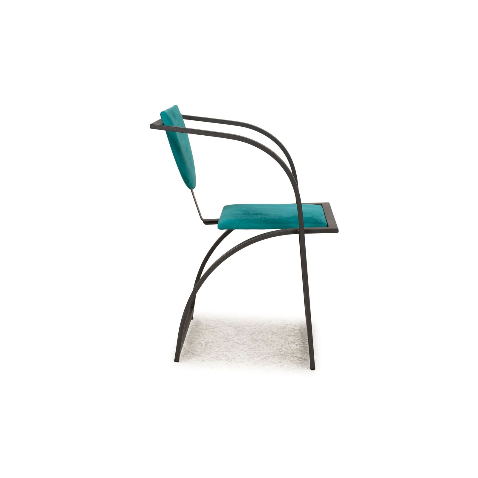 Furniture Set Of 4 Kff Cosinus Fabric Chairs Black Blue Dining Room photo