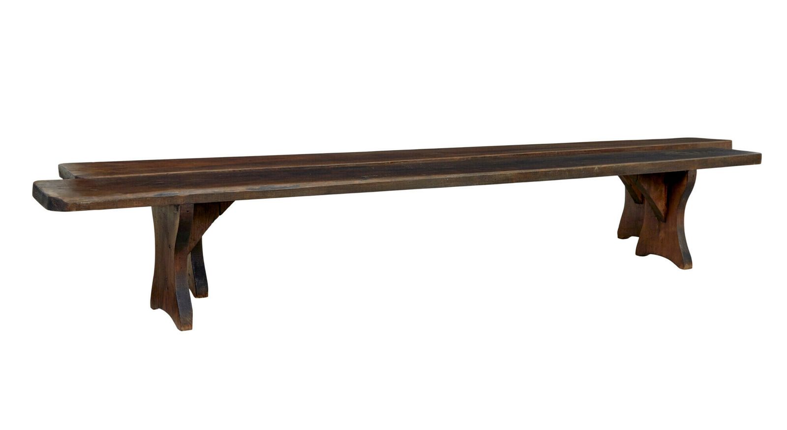 Pair Of Large Early 20th Century Scandinavian Pine Benches