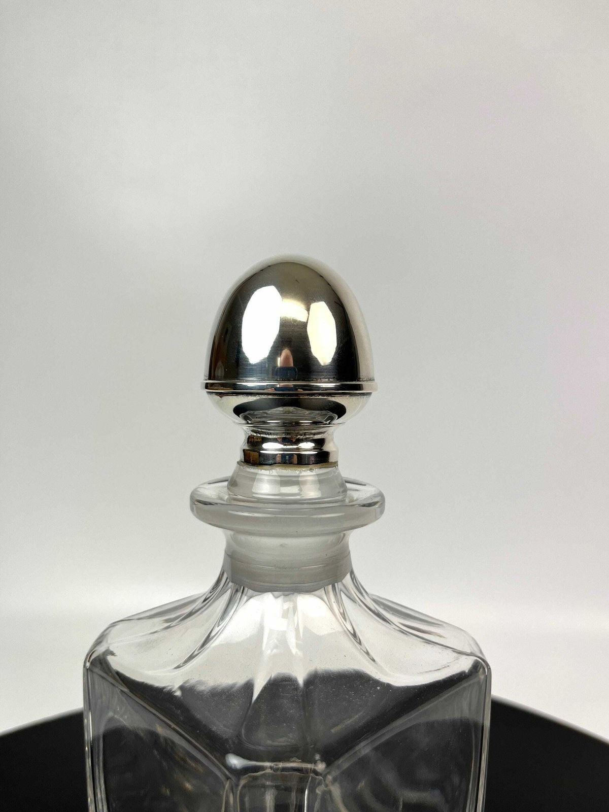Beautiful Art Nouveau Glass Decanter In 800 Silver Mount Antique Germany 1900 photo Home Decor