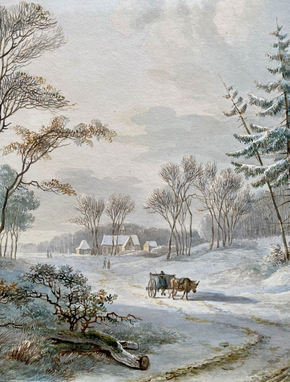 'A Winter Landscape With An Ox Cart' By Willem De Klerk (1800  – 1876) photo 6500.0