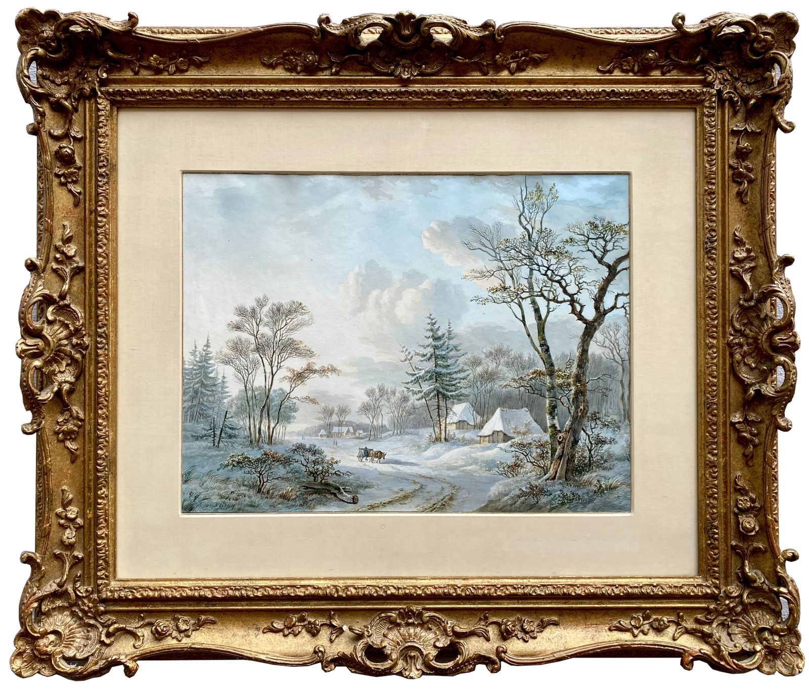 'A Winter Landscape With An Ox Cart' By Willem De Klerk (1800  – 1876)