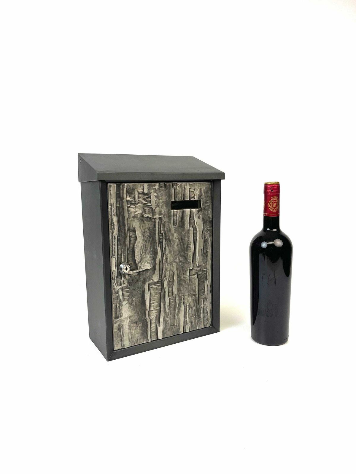 Stunning Mid Century Abstract Sculptural Gray Brutalist Metal Mailbox House Letter Box 1960 photo 290.0