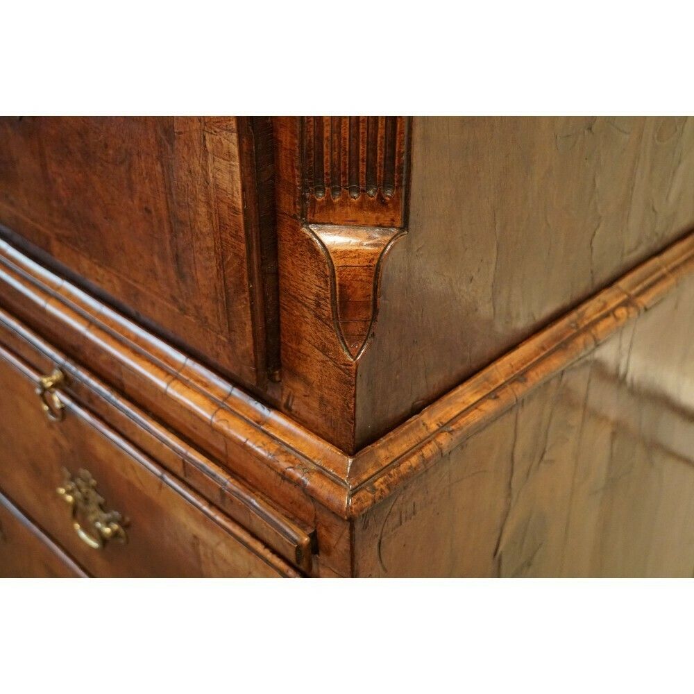photo vintage George II Walnut Tallboy With Sunburst