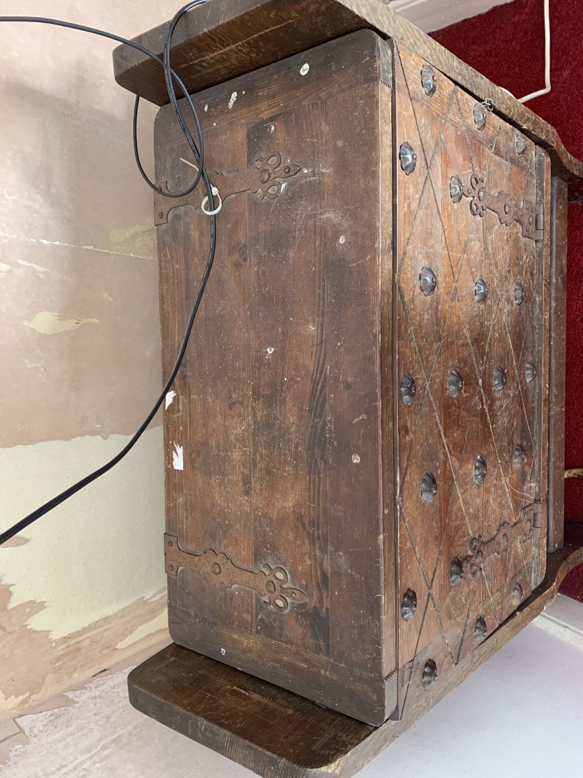 Bar Cocktail Cabinet In Pine And Wrought Iron, France / Spain, 1960s photo Furniture