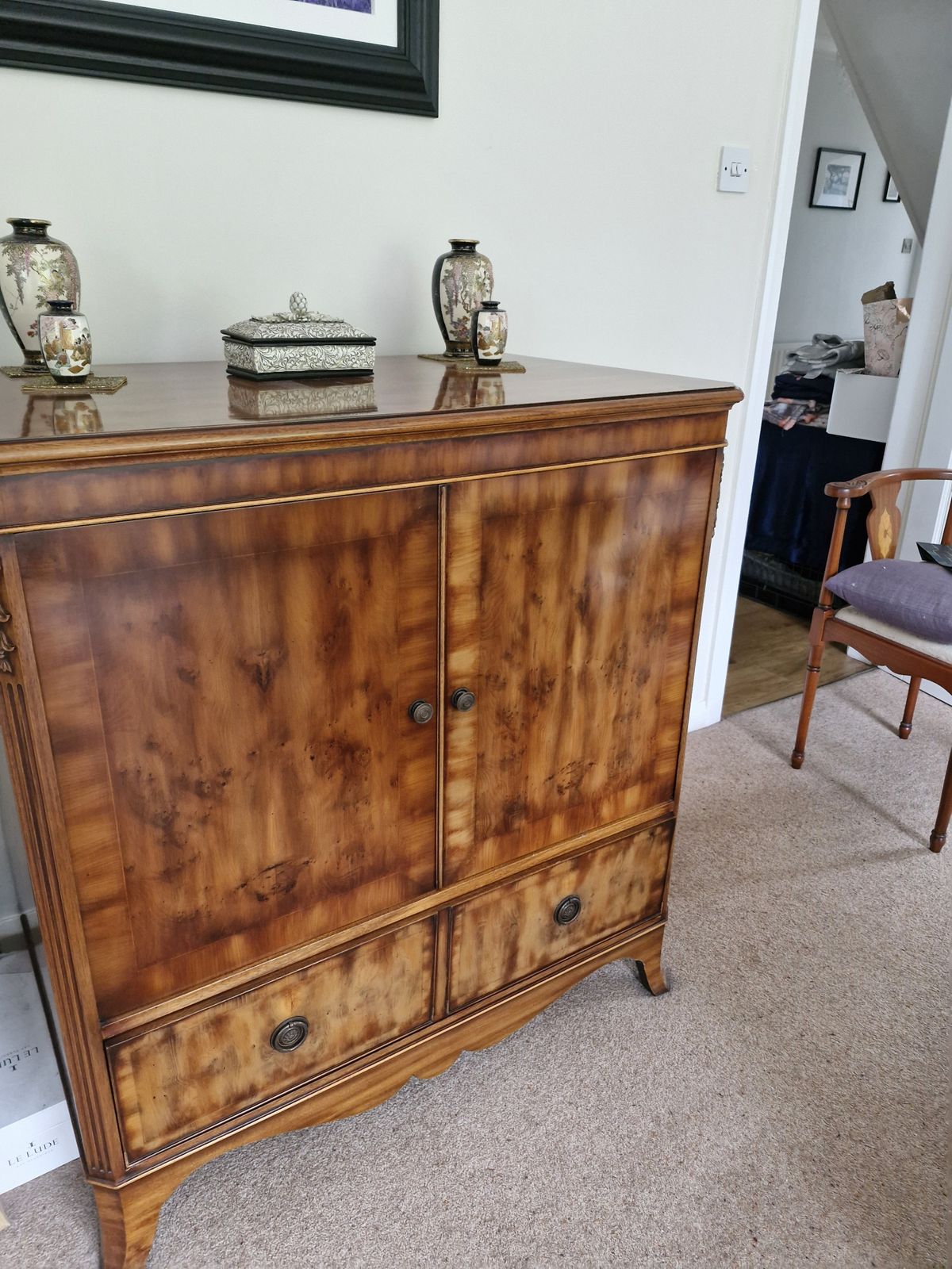 Superb Cherry Wood Cabinet    High Patineer Finish. Excellent Cond. No Defects.