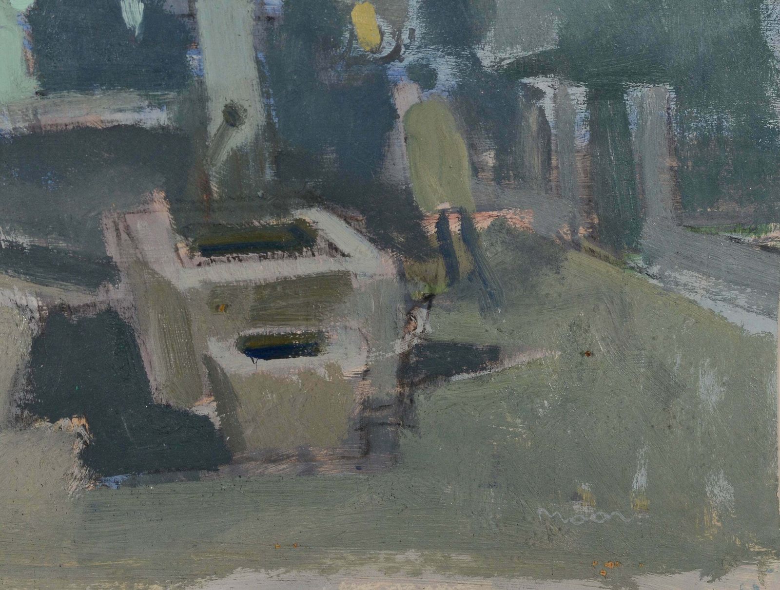 Karl Moor   The Square   Figuratief Abstract Olieverf photo furniture
