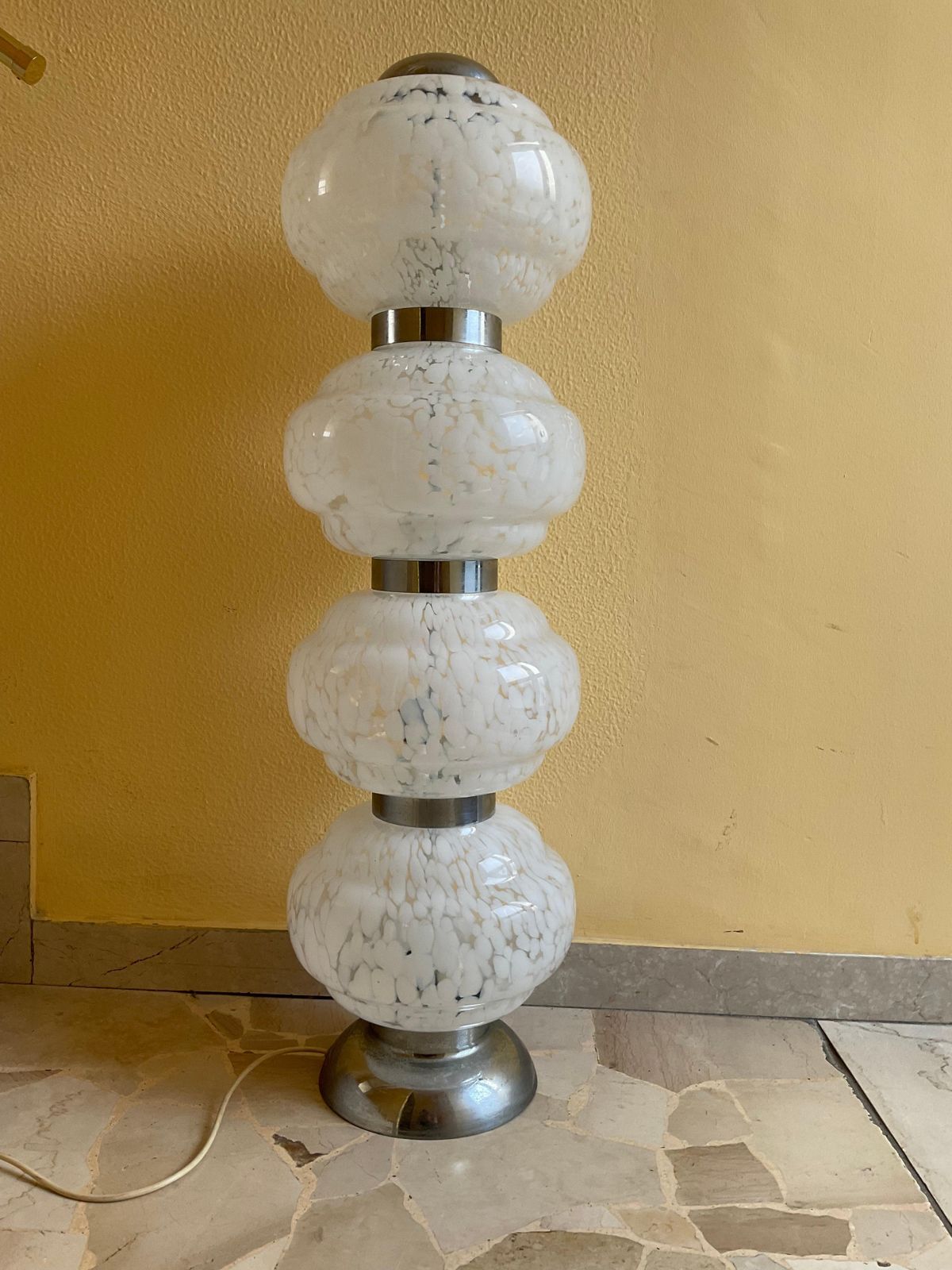 photo for sale Carlo Nason   Mazzega   Murano Blown Glass And Steel Floor Lamp