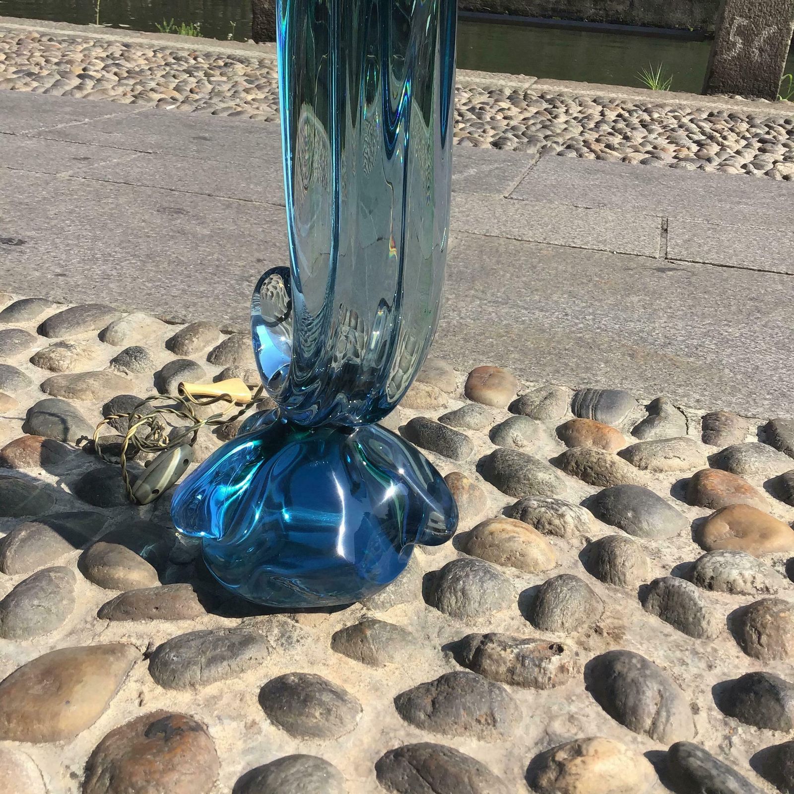 Seguso Flavio Poli Table Lamp Murano Glass Brass Lampshade 1950s Italy photo 1547.0
