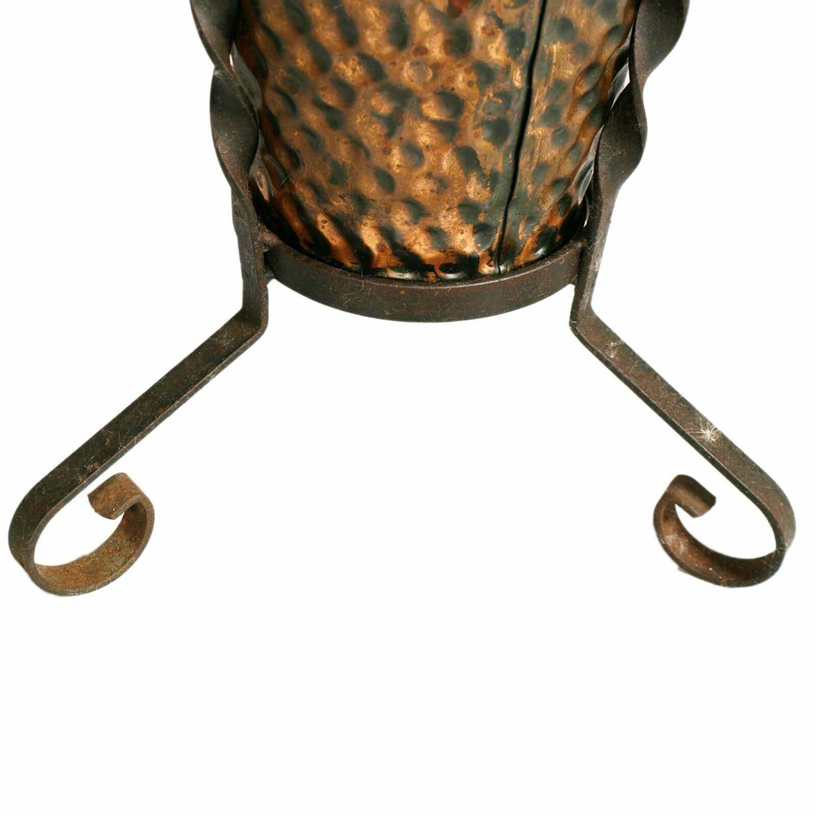1940s Hand Embossed Umbrella Stand In Burnished Brass And Wrought Iron, 1940s photo 1706.0