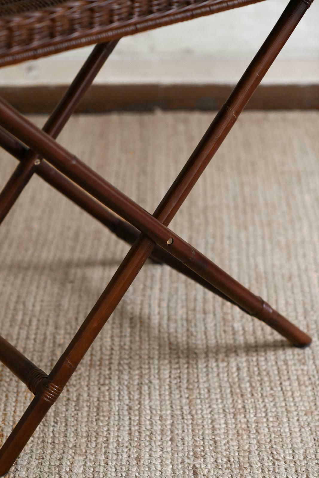 photo furniture Large Gueridon In Hazel Toned Rattan – Edizioni Molto