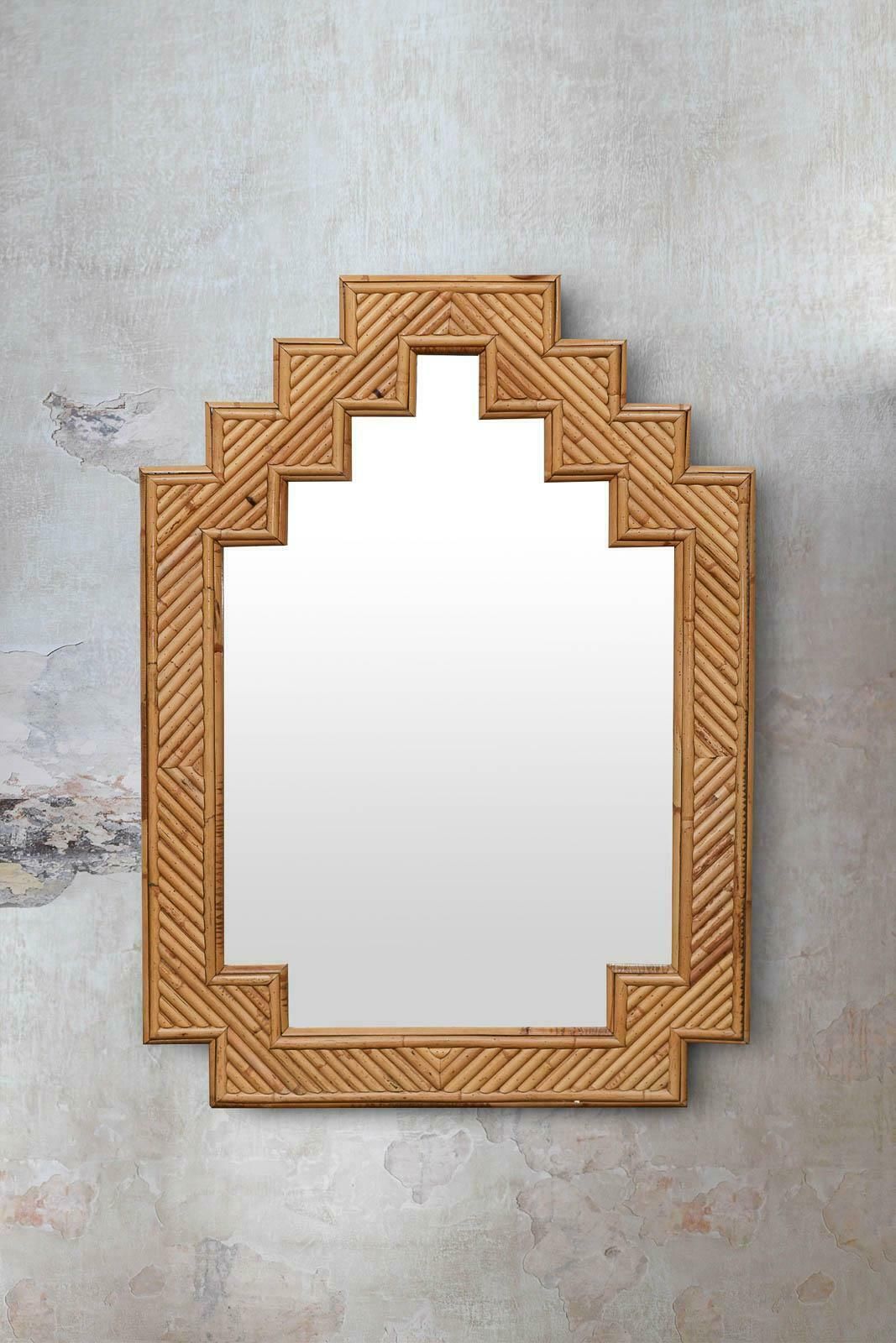 Shanghai Style Bamboo Mirror By Vivai Del Sud, Italy 1970 photo furniture