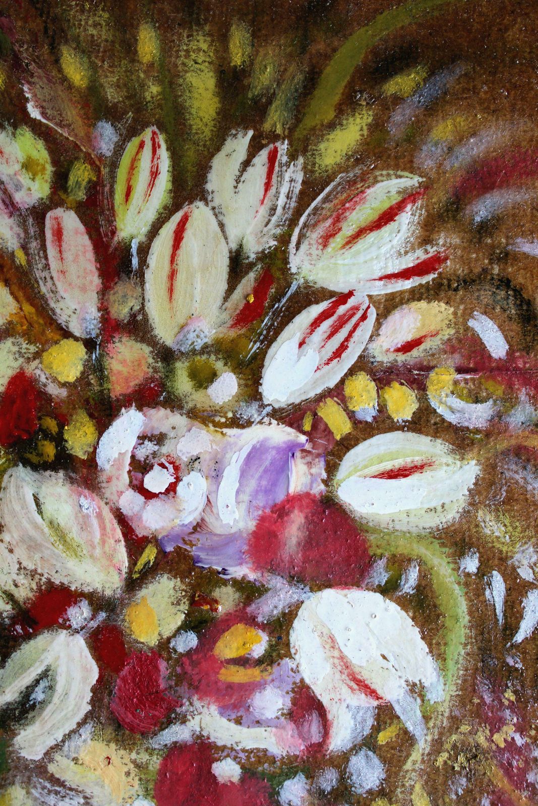Uldis Krauzebouquet With Tulips. 2023, Cardboard, Mixed Media, 32x23 Cm2023 photo Art