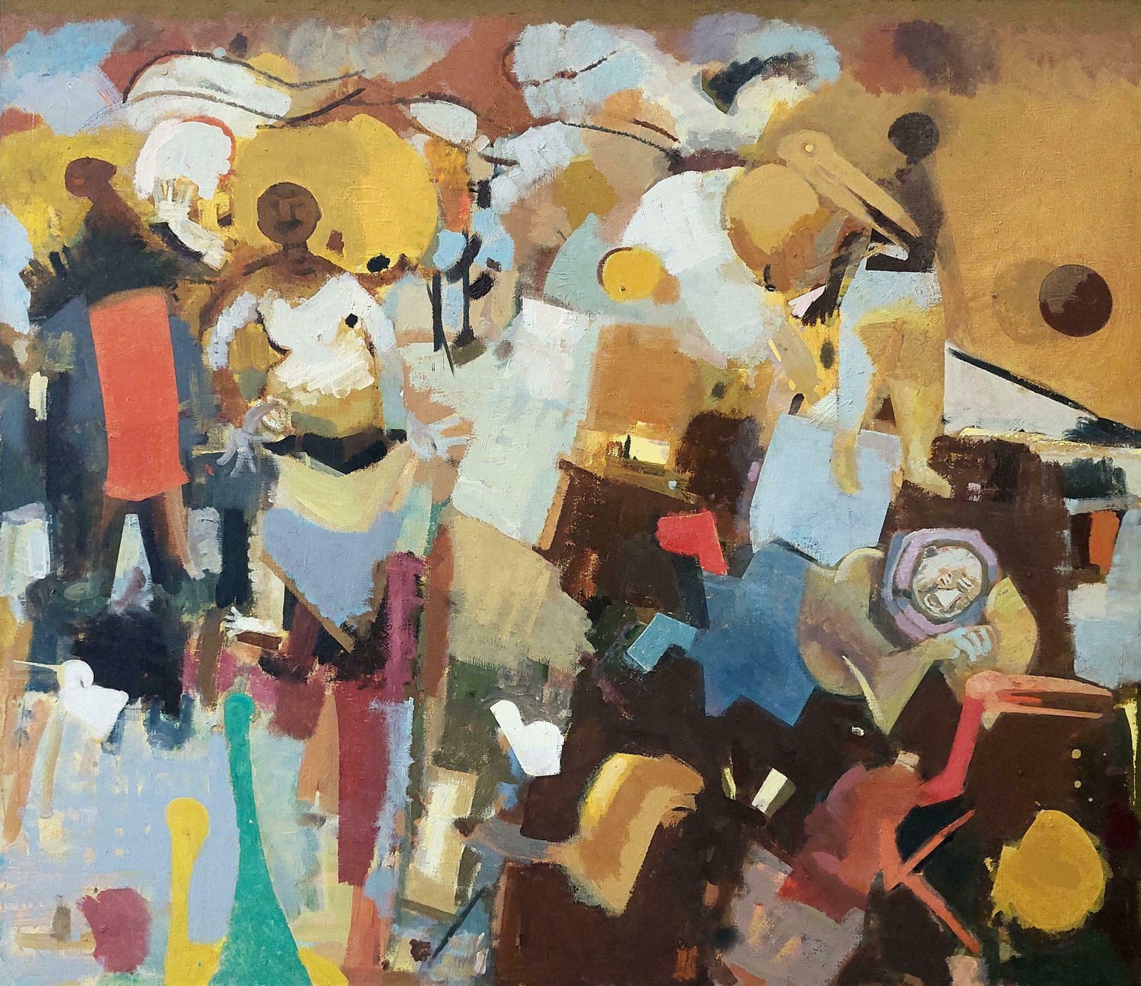 Victor Karnauh Conversation. Oil On Canvas, 144x125 Cm
