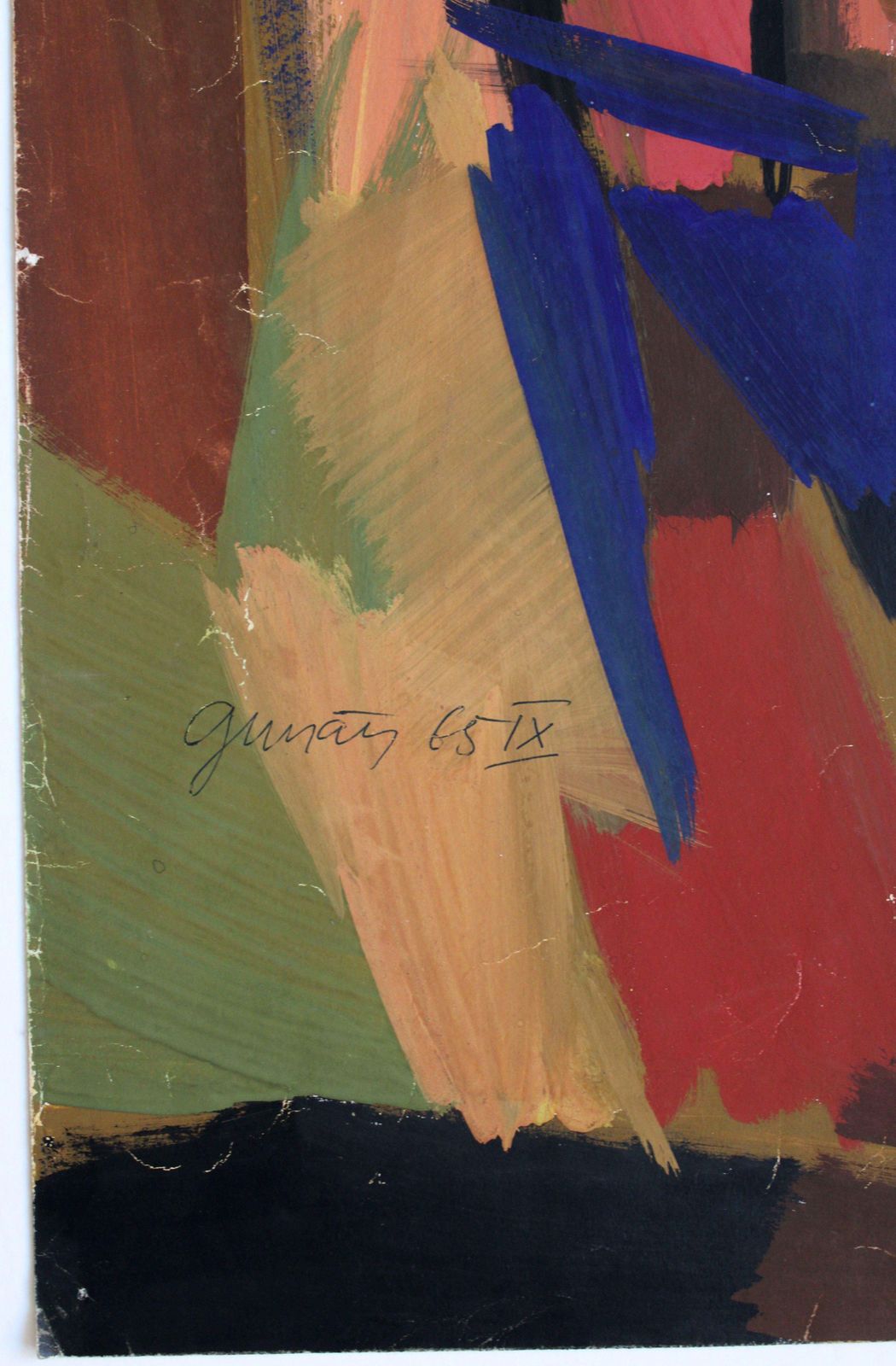 Gunars Klavaabstraction 5. 1965, Paper, Gouache, 83, 5 X 59, 5 Cm1965 photo for sale