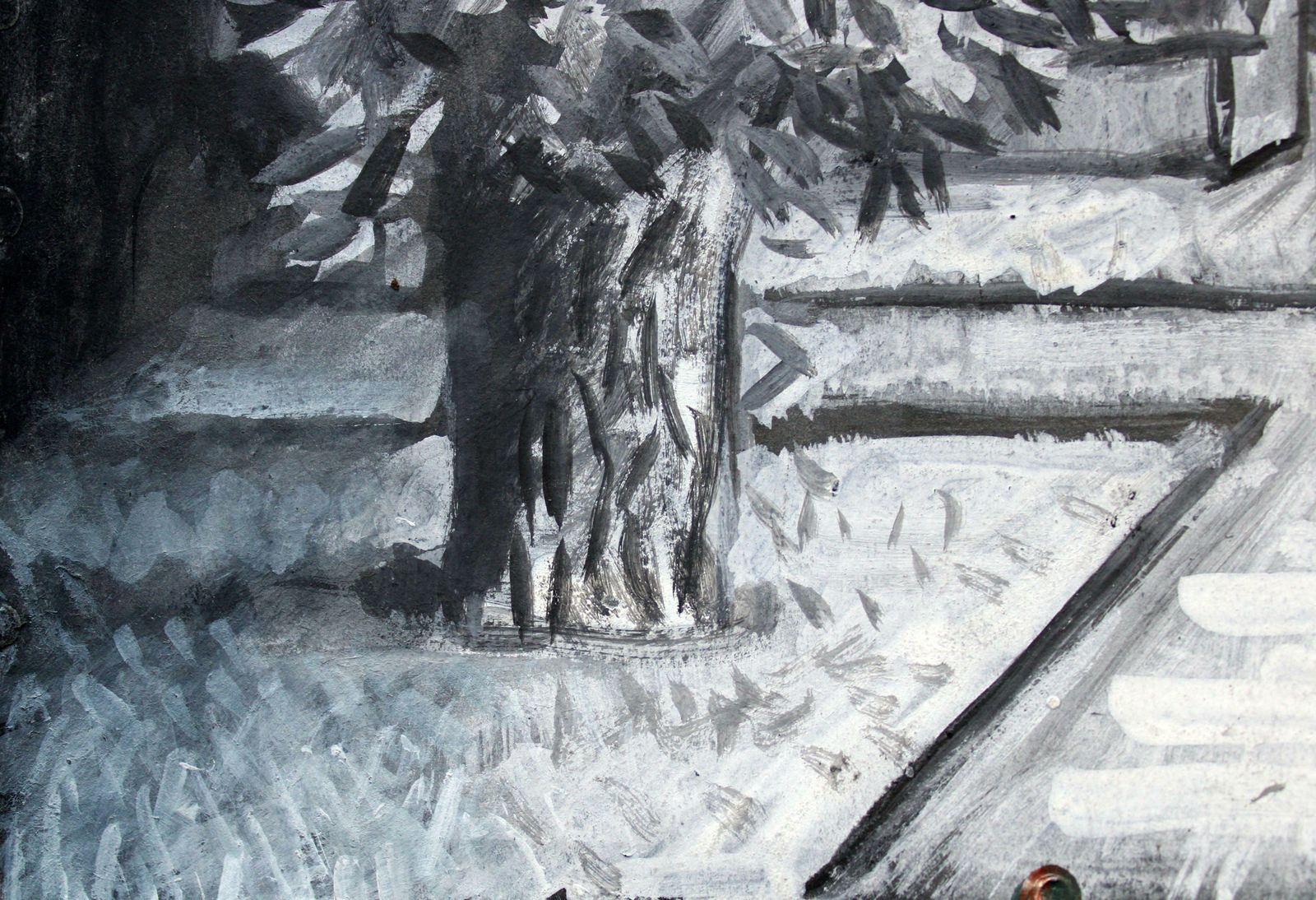 Ansis Butnorroad At Night. 2021, Gouache, Paper, 25x25 Cm2021 photo for sale