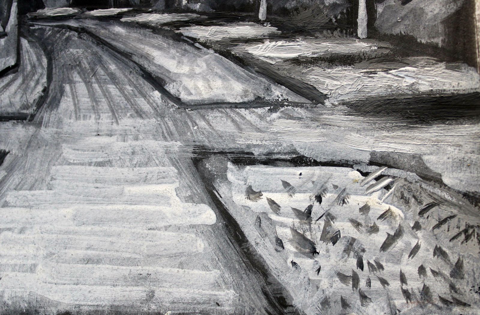 Ansis Butnorroad At Night. 2021, Gouache, Paper, 25x25 Cm2021 photo Art