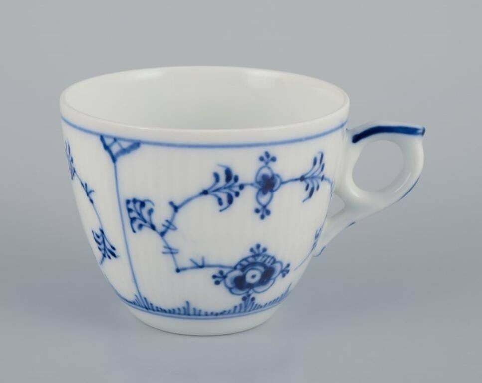 Royal Copenhagen Blue Fluted Plain. Five Coffee Cups With Saucers In Porcelain. photo for sale
