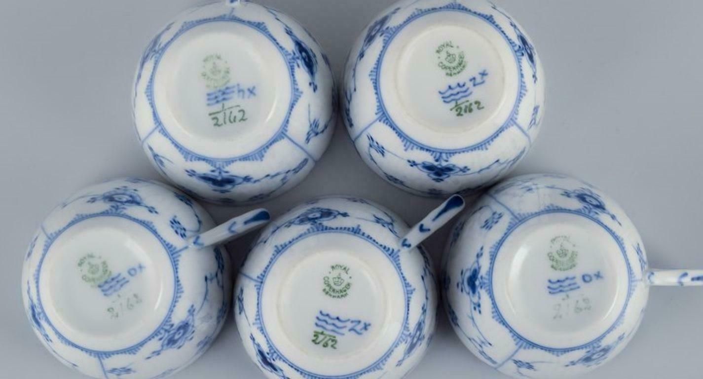 Royal Copenhagen Blue Fluted Plain. Five Coffee Cups With Saucers In Porcelain. photo buy