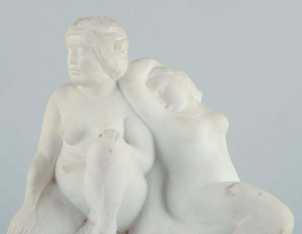 Jean René Carrière. Large And Impressive "Naiades"  Marble Group Sculpture. photo furniture