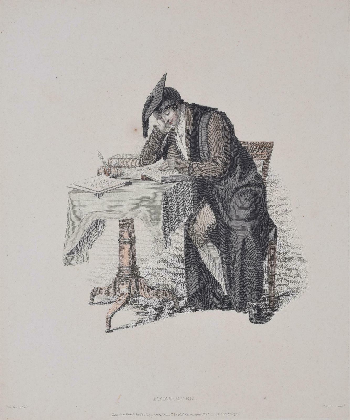Rudolph Ackermann University Of Cambridge Student Pensioner Engraving By John Agar 1815