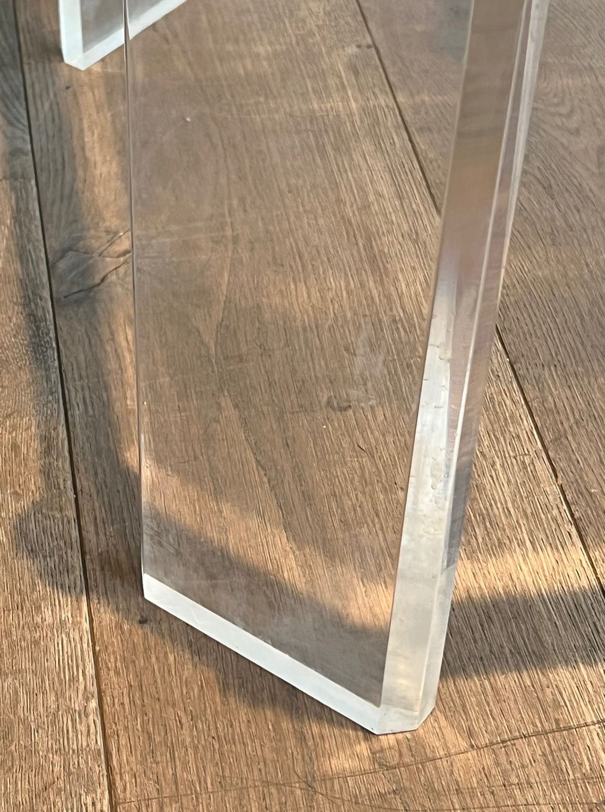 Pair Of Octagonal Plexiglass And Chrome Sofa End Tables From Maison Jansen photo buy