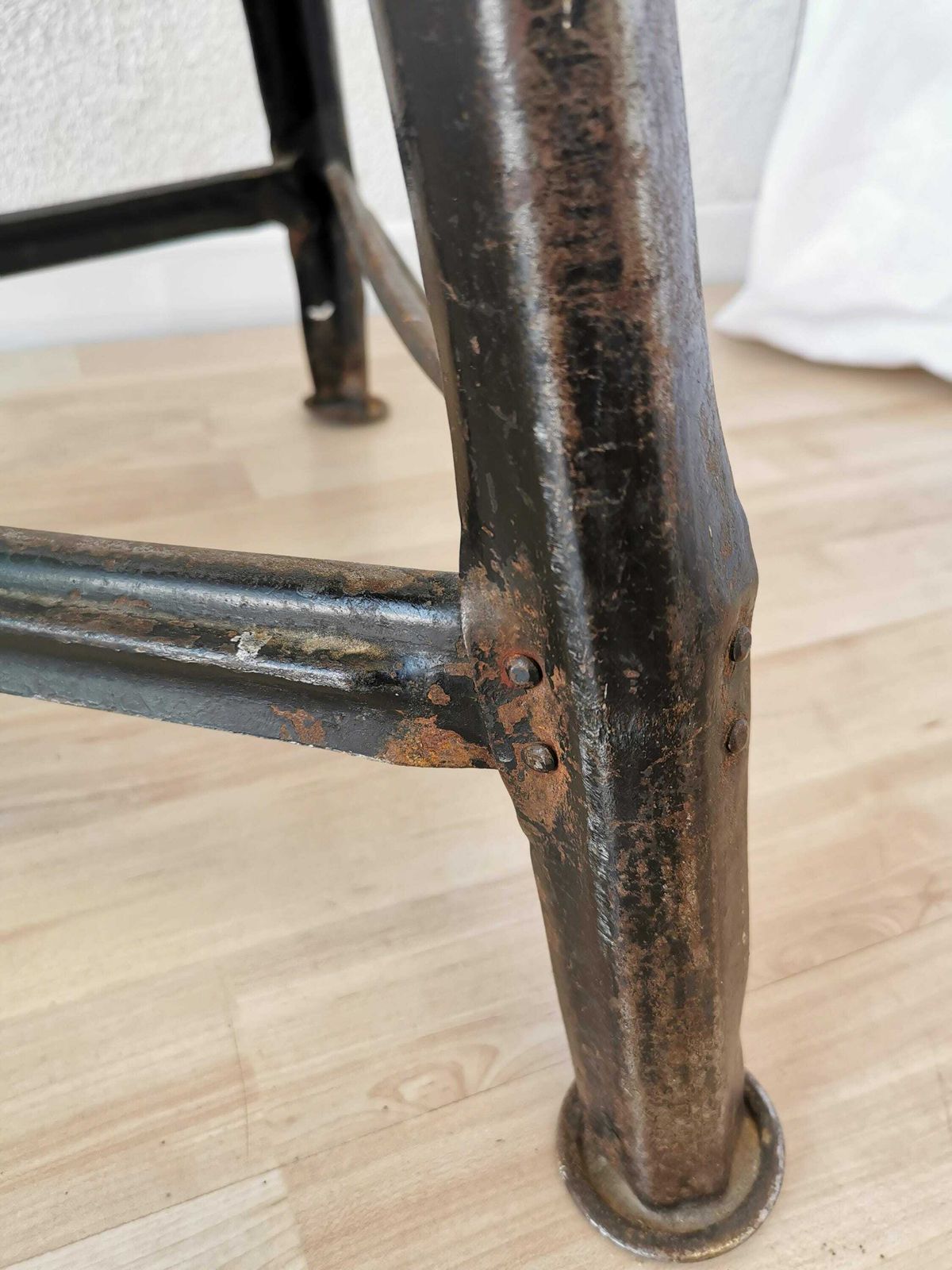 photo furniture Rare Vintage Higher Rowac Era Style Industrial Bar Stool / 1970s / Metal Base And Wooden Seat / Mid Century Bistro Pub Chair / Retro German