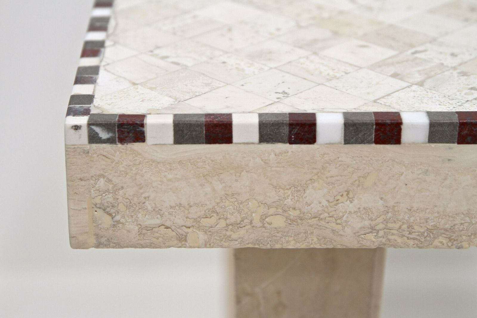 photo furniture Pair Of 20th Century Italian Travertine Stone Side Tables, Italy 1980