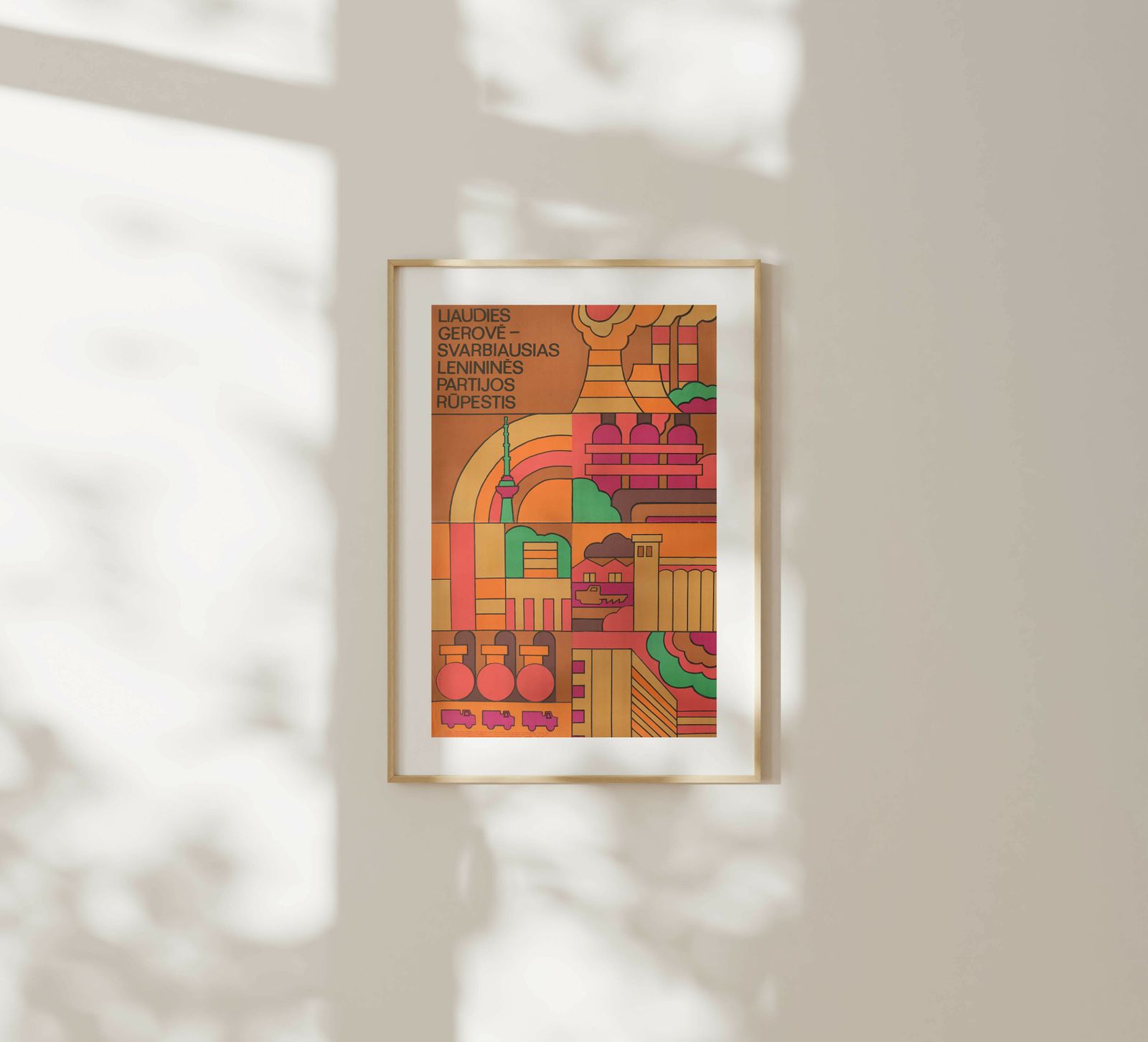 The Wellness Of The People Is The Most Important Concern Of The Leninist Party   Original Soviet Lithuanian Poster | 1975 photo furniture