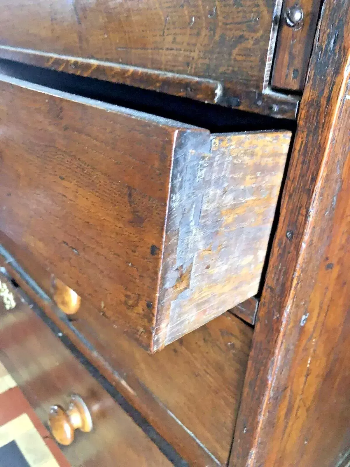 photo buy Handsome Antique Original English Oak Dwarf George Lll Georgian Chest Desk