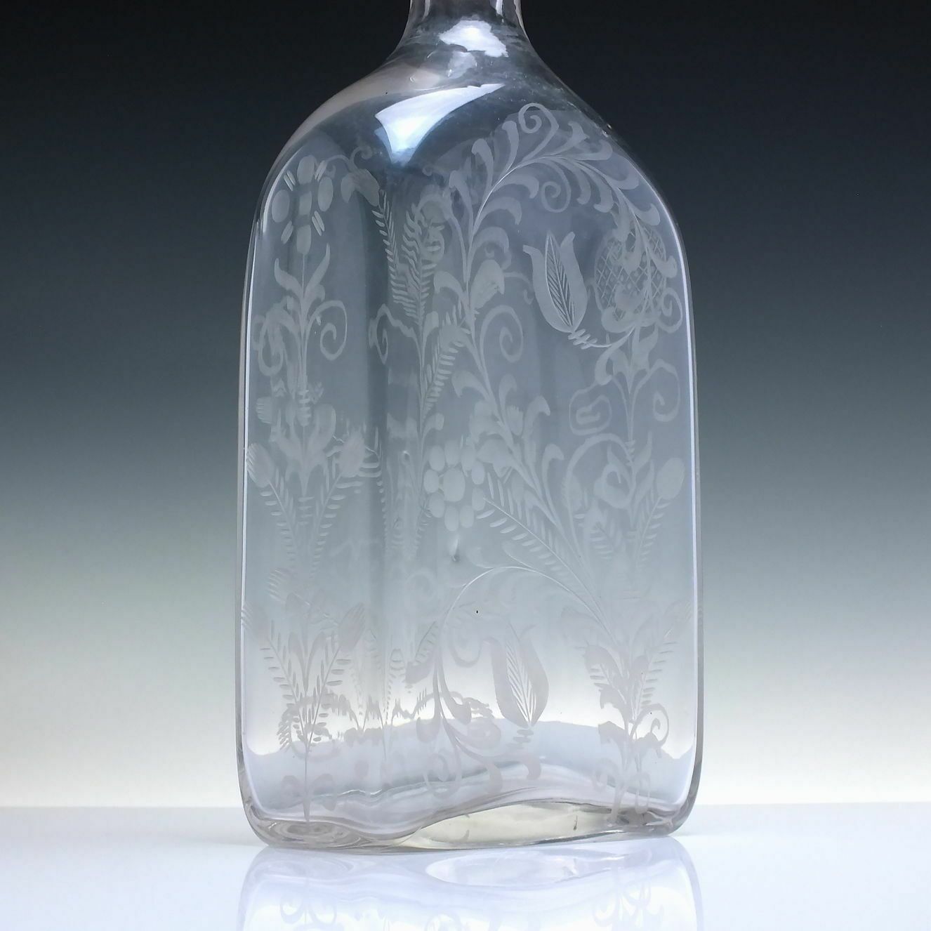 19th Century Engraved Magnum Glass Decanter C1850 photo furniture